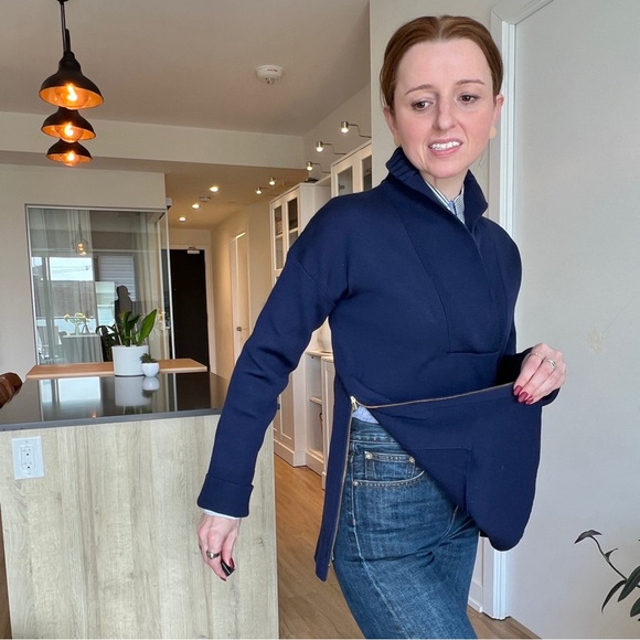J.Crew Collection Cowl neck Side Zip Pull Over Merino Wool Sweater Sz: S - Picture 3 of 14